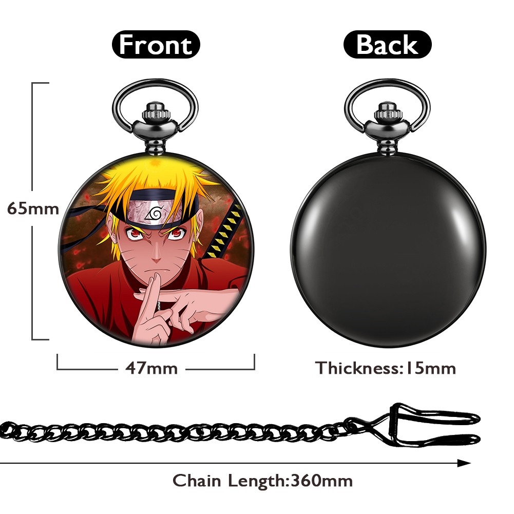 Men's Quartz Pocket Watch Accept Custom Cartoon Character Patterns With Thick Chain Valentine's Day Gift For Boyfriend Husband