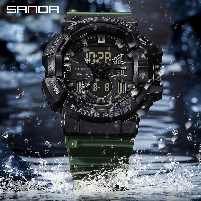 SANDA - Men's Sports Watches, Quartz, Military, Water Resistant, S-Shock, Male