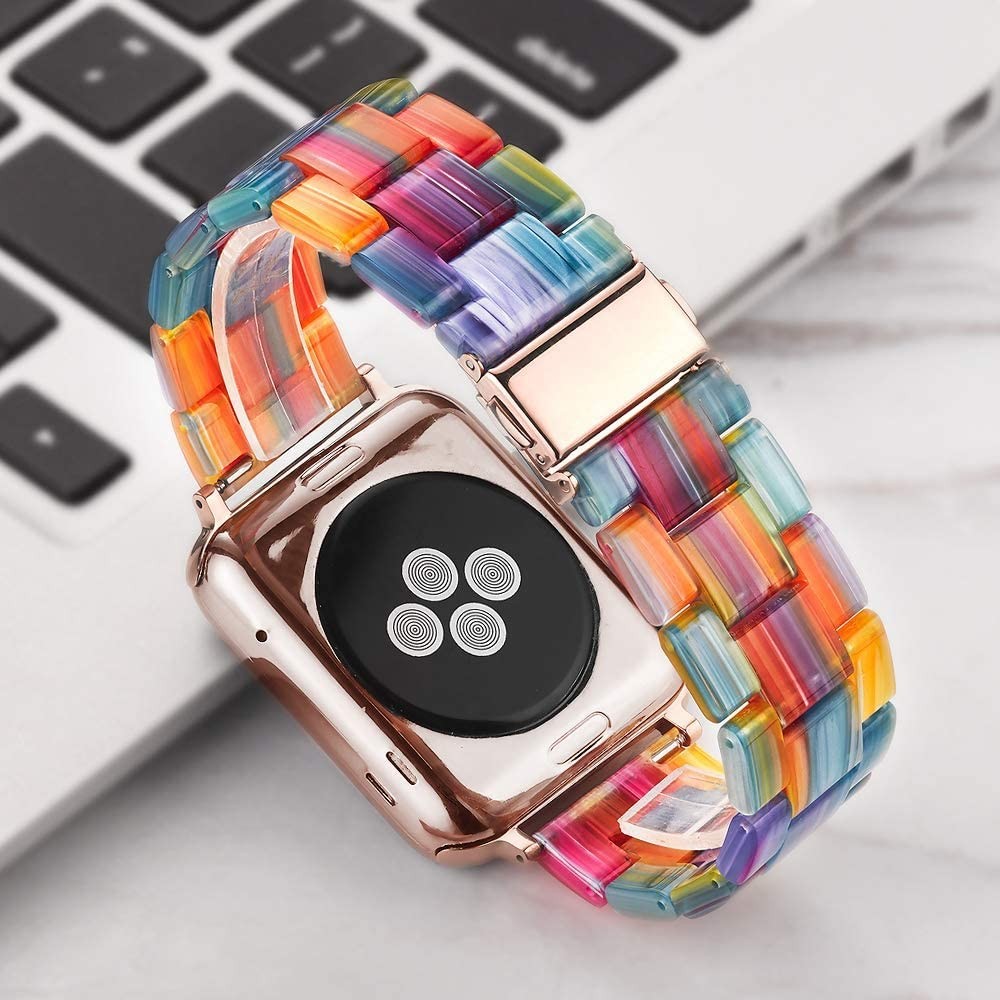 Resin strap for apple watch band 45mm/41mm 44mm 40mm 42mm 38mm watchband bracelet for iwatch apple watch series 5 4 3 se 6 7