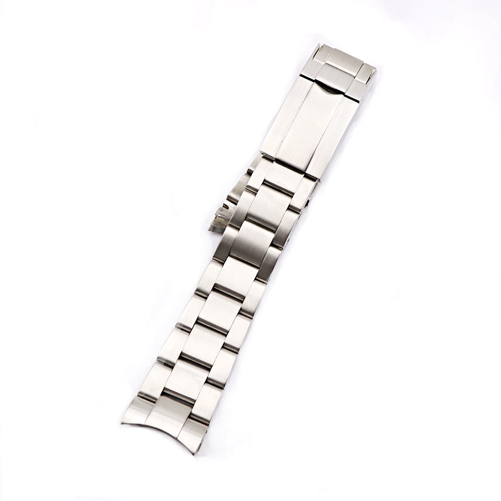 Rolamy 20 21mm Stainless Steel Solid Curved End Screw Links Wristband Watch Band for Rolex Oyster Submariners