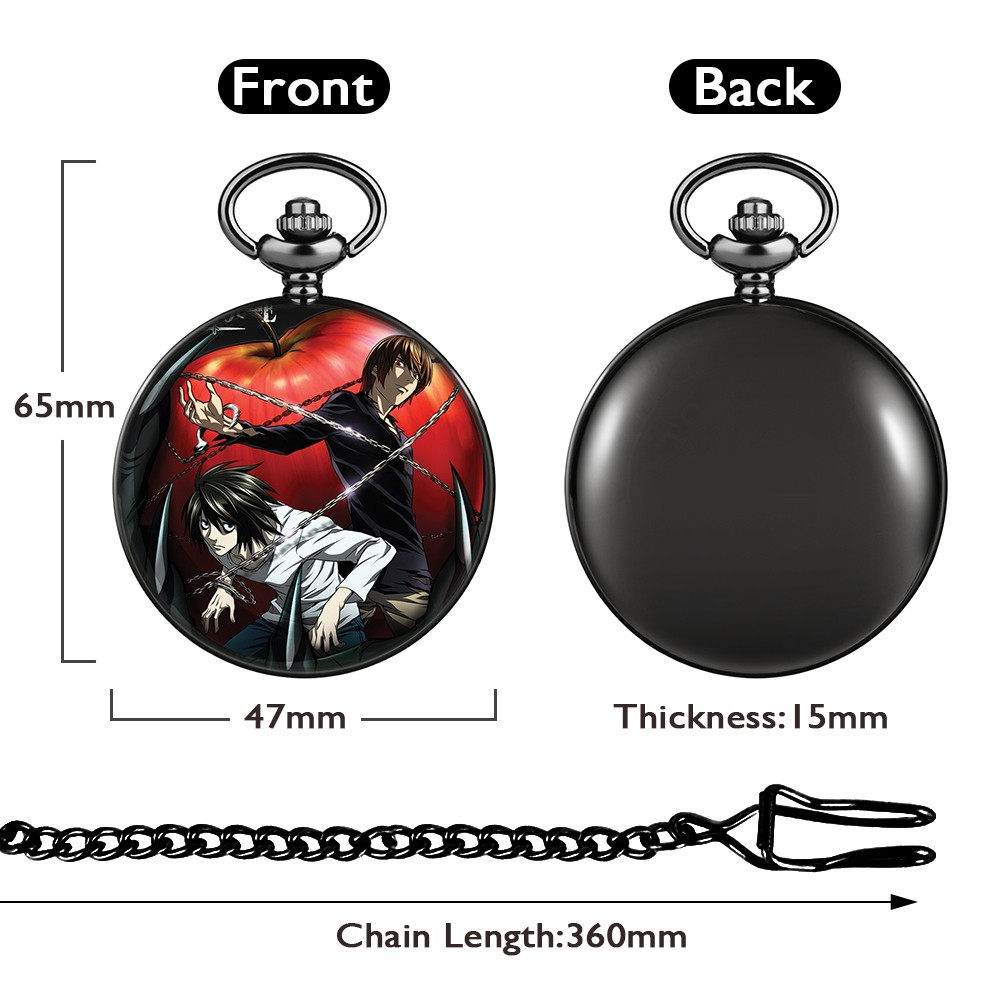 Classic Male Female Cartoon Character Pattern Creative Quartz Pocket Watch With Thick Chain Unisex Birthday Watches For Friend