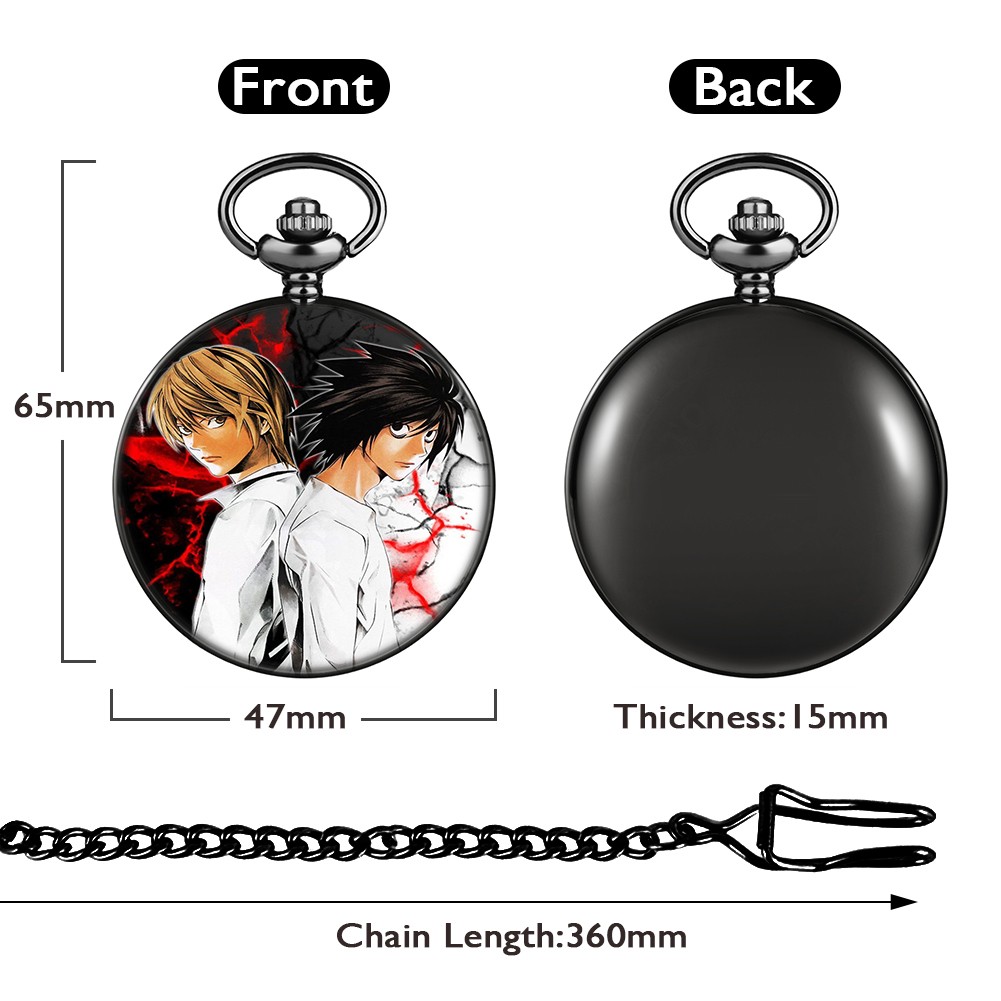 Customized childhood animation personality theme fashion styles men women quartz pocket watches with thick chain unisex watches