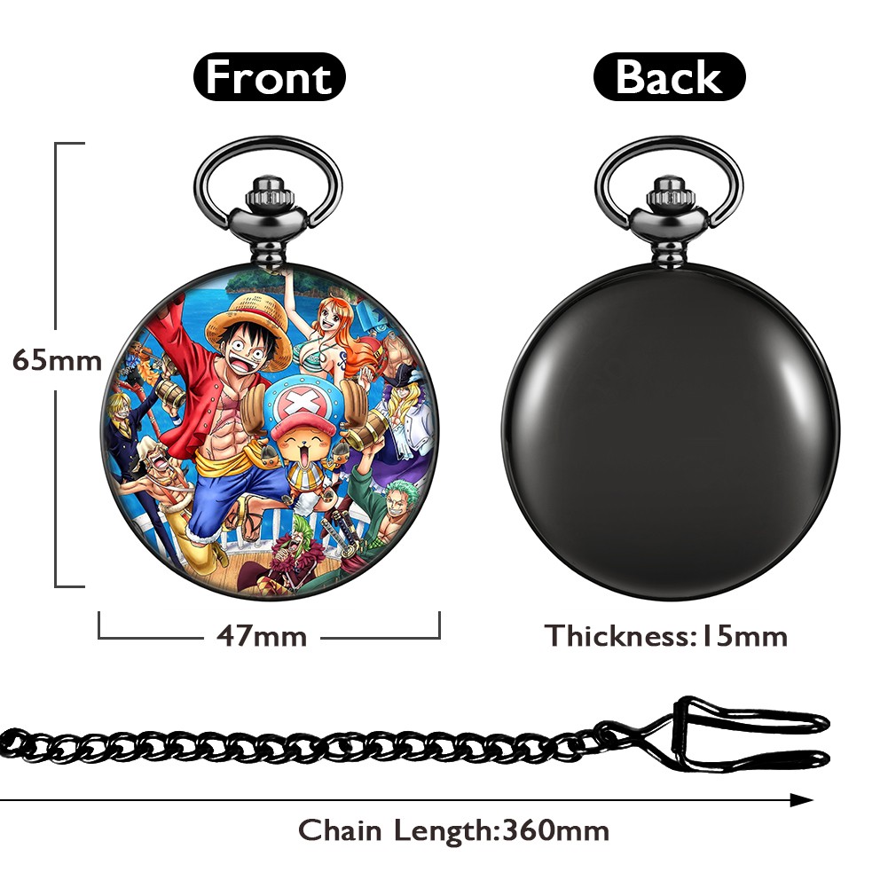 Cartoon Character Pattern Custom Men Fashion Pocket Watch With Neutral Thick Chain High-end Unisex Quartz Watches Birthday Gift