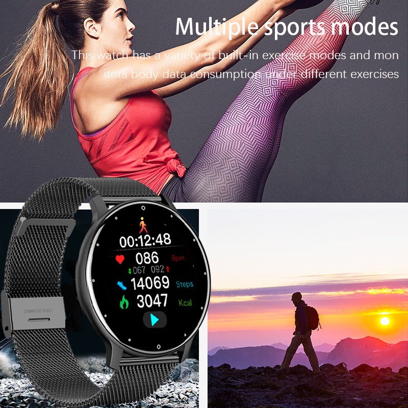 2022 Smart Watch Ladies Full Touch Screen Sport Fitness Watch IP67 Waterproof Bluetooth Android iOS Female Smart Watch