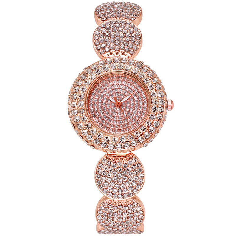 Women's Wrist Watches Rose Gold Color Full Rhinestones Diamond Wristwatches Casual Party Dress Ladies Gift For Girls D189