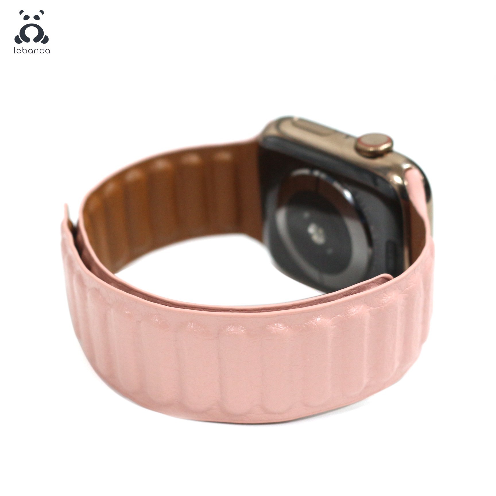 Lebanda Leather Series Strap For iwatch Series 7 6 SE 5 4 3 2 1 Apple Watch Strap Brown Back Two Colors Strap With Magnet Buckle