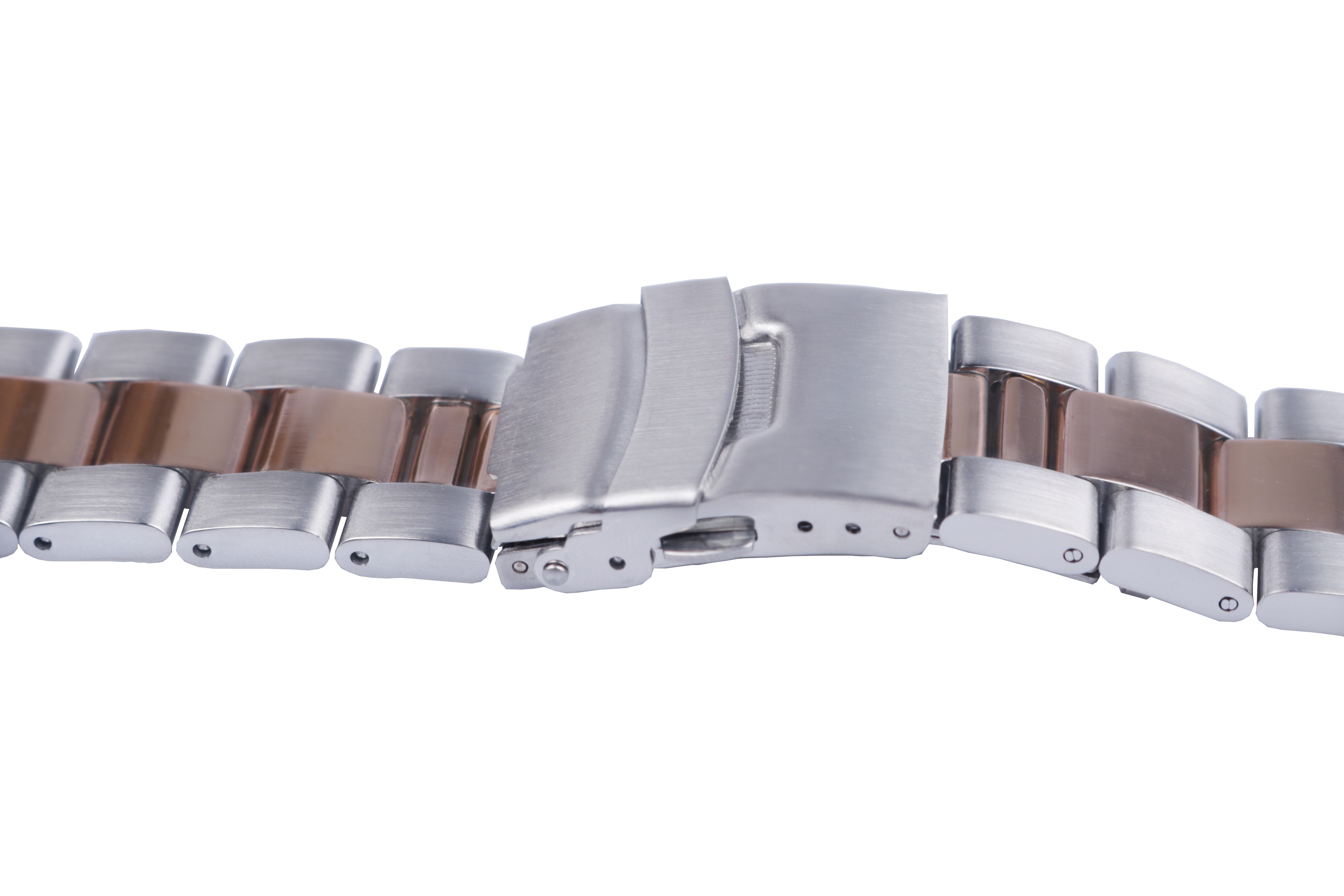 CARLYWET - Metal Replacement Band for Seiko Watches, High Quality Stainless Steel Band, 22mm Double Push Clasp