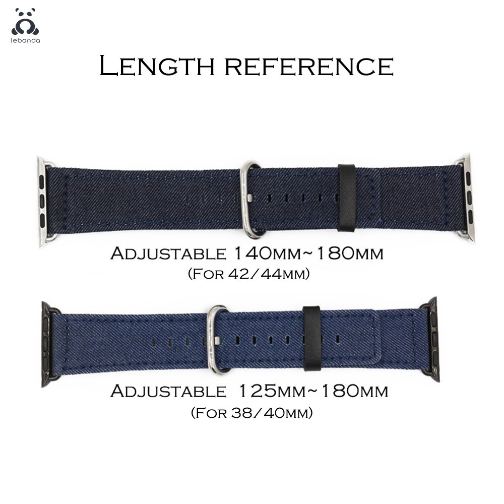 Lebanda Denim Strap Suitable for Apple Watch Series 7 6 SE 5 4 3 Classic Buckle Two Colors Denim Strap Suitable for iWatch 41 45mm