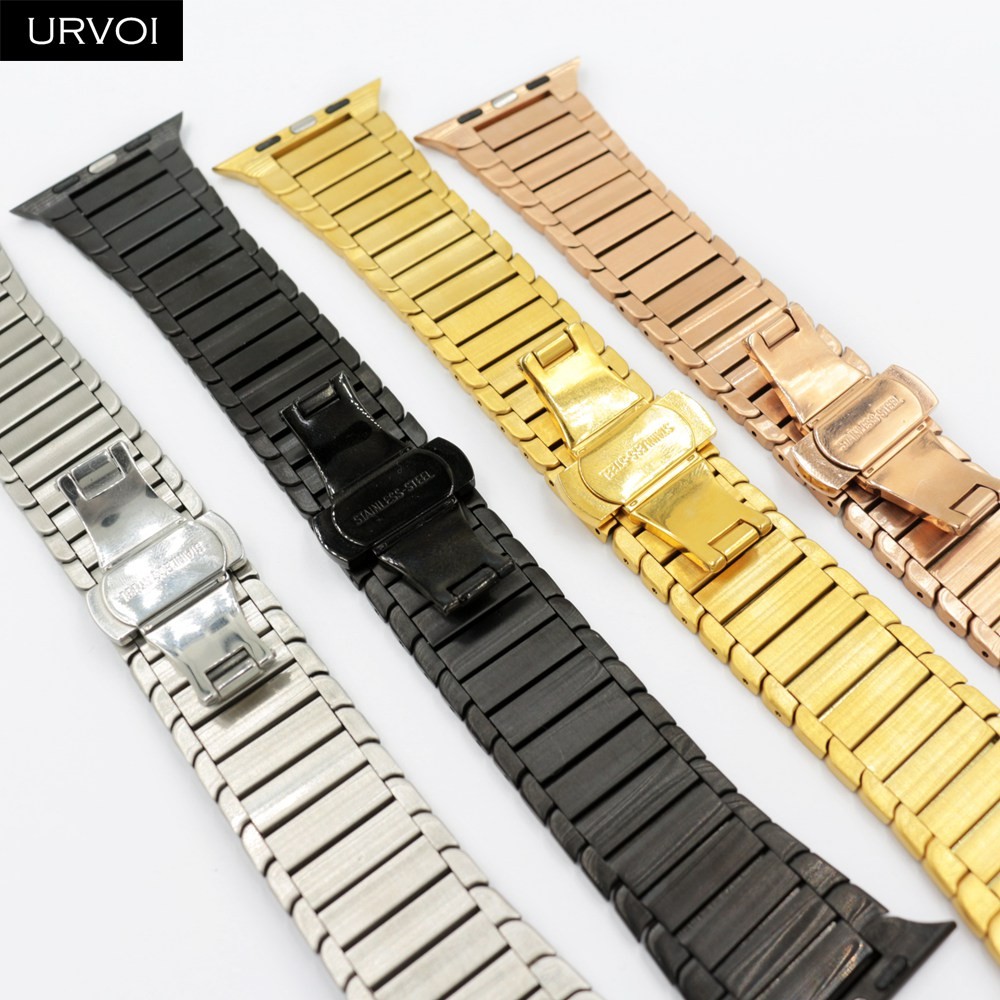 URVOI Band for Apple Watch 7 6SE5 4 3 Link Bracelet Strap for iWatch 41 45mm High Quality Stainless Steel Adjustable Band Gen.6th