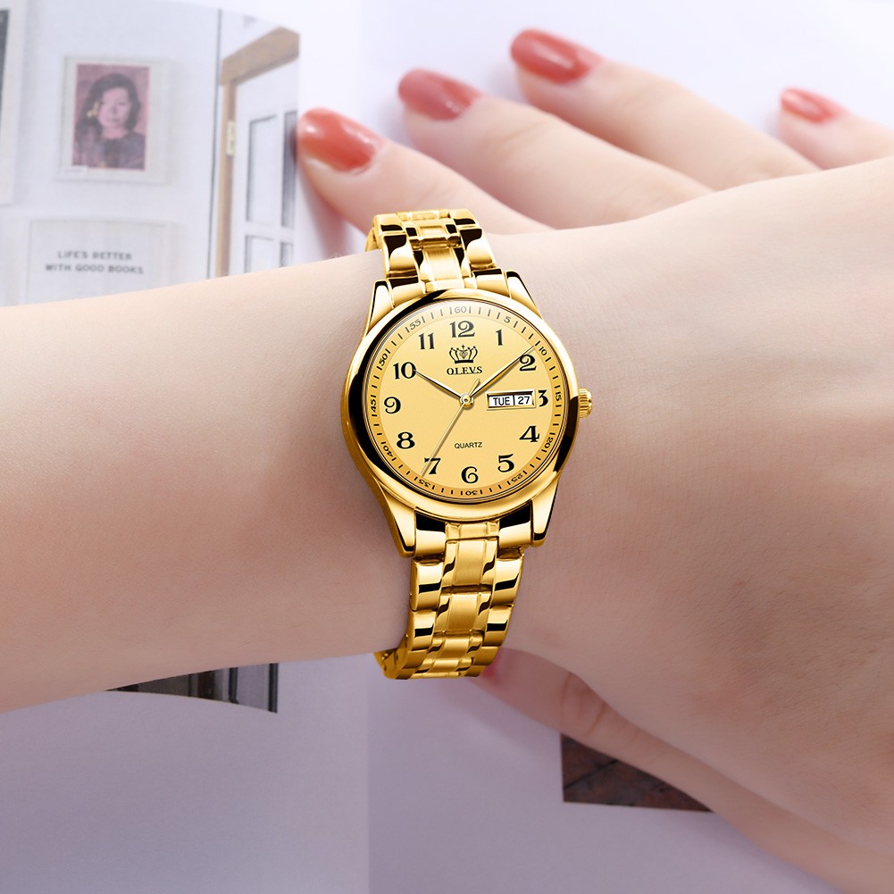 OLEVS Golden Waterproof Women's Watch Famous Brand Luxury Waterproof Quartz Wrist Watch For Women Business Lady Watch Dropshipping