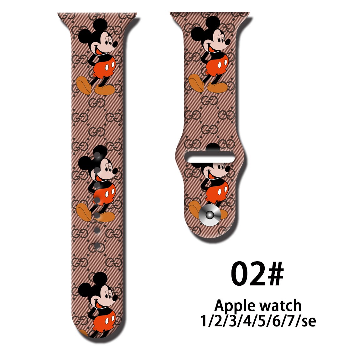 Disney Solo Strap Loop For Apple Watch Band 44mm 40mm 38mm 42mm Mickey Minnie Silicone Bracelet iwatch 6 5 4 3 SE 7 45mm 41mm