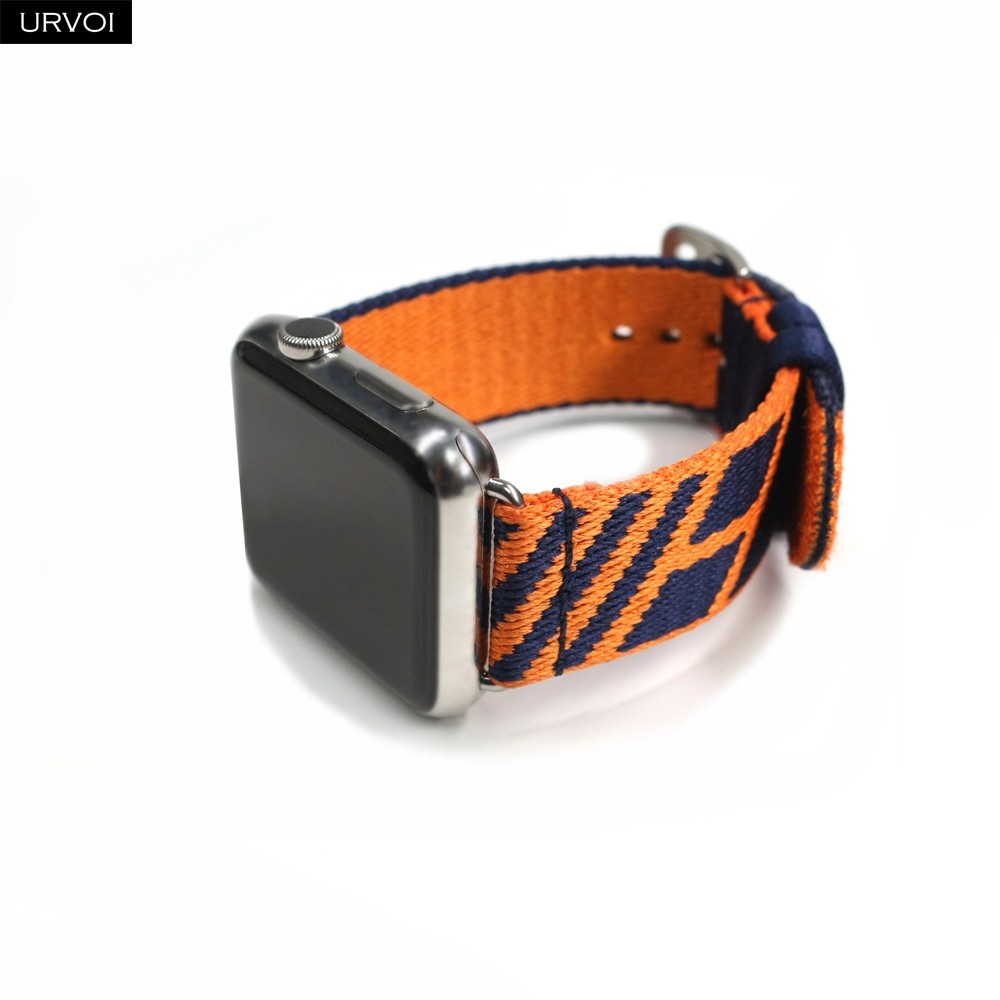 URVOI Jump Single Round Strap for Apple Watch Series 7 6 SE 5 4 3 2 1 Sport Fabric Woven Fashionable Nylon Strap for iWatch