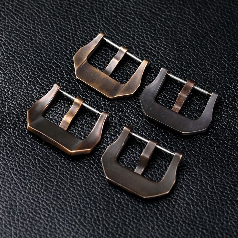 Handmade bronze buckle mechanical style 20 22 24 26mm bronze watch strap accessories, belt buckle