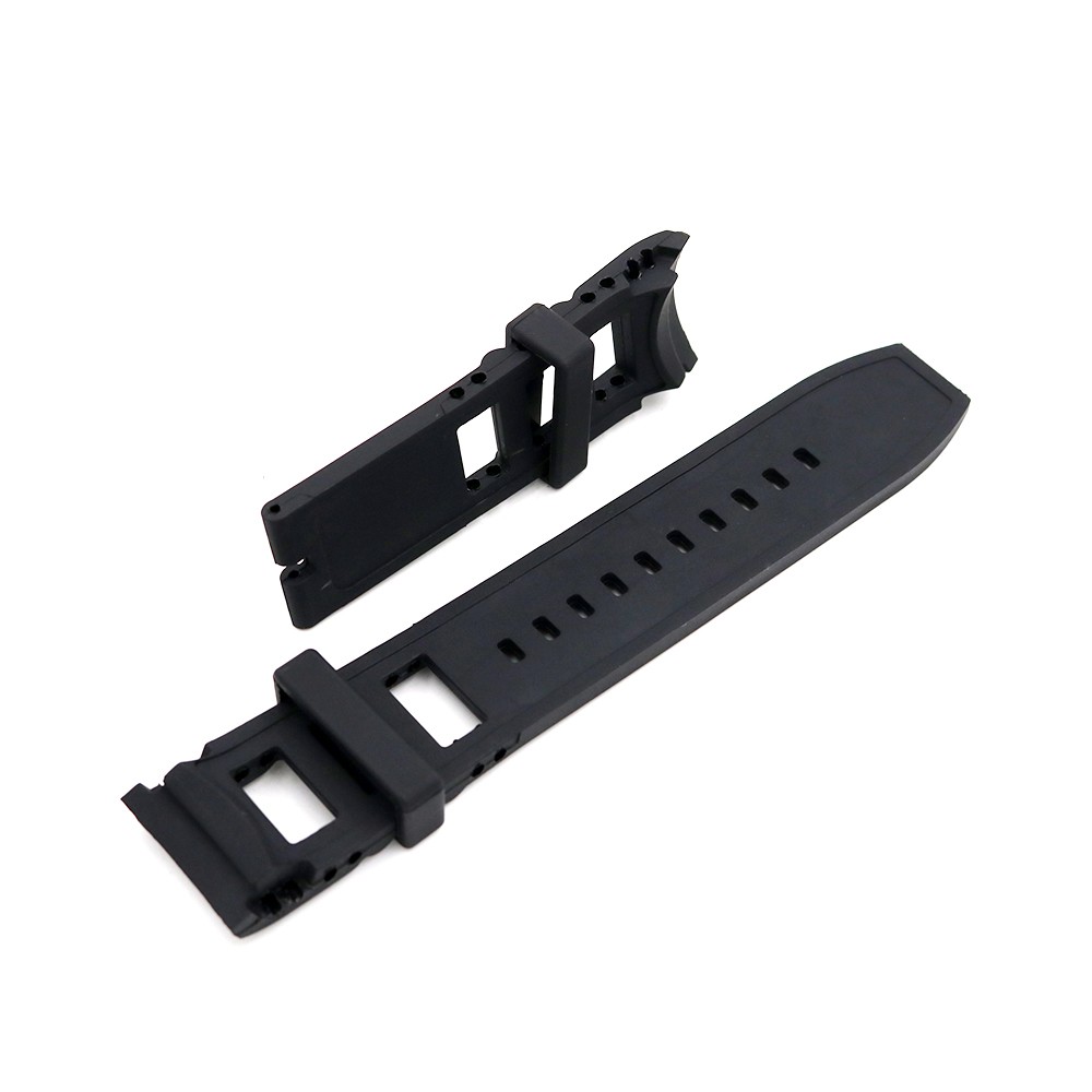 CARLYWET - High quality silicone rubber watch strap, black, for men and women, without buckle