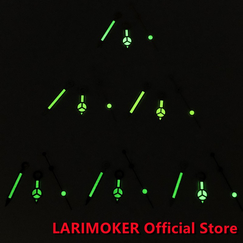 LARIMOKER Watch Gands Green Luminous Hands Fit NH35 NH36 NH38 ETA 2836 2824 Miyota 8205 8215 821A Mingzhu DG 2813 3804 Movement