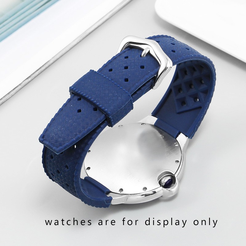 Replacement strap for chain blue balloon waterproof silicone strap 20x12mm 22x14mm soft rubber bracelet with pin buckle