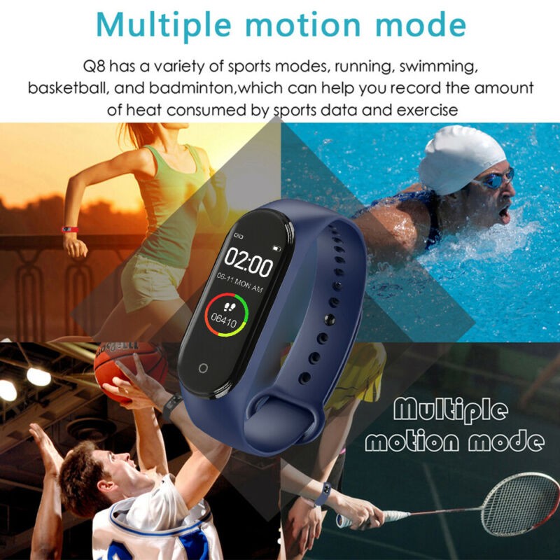 M4 Smart Digital Watch Bracelet for Men and Women with Heart Rate Monitor Running Pedometer Calorie Counter Health Sports Tracker