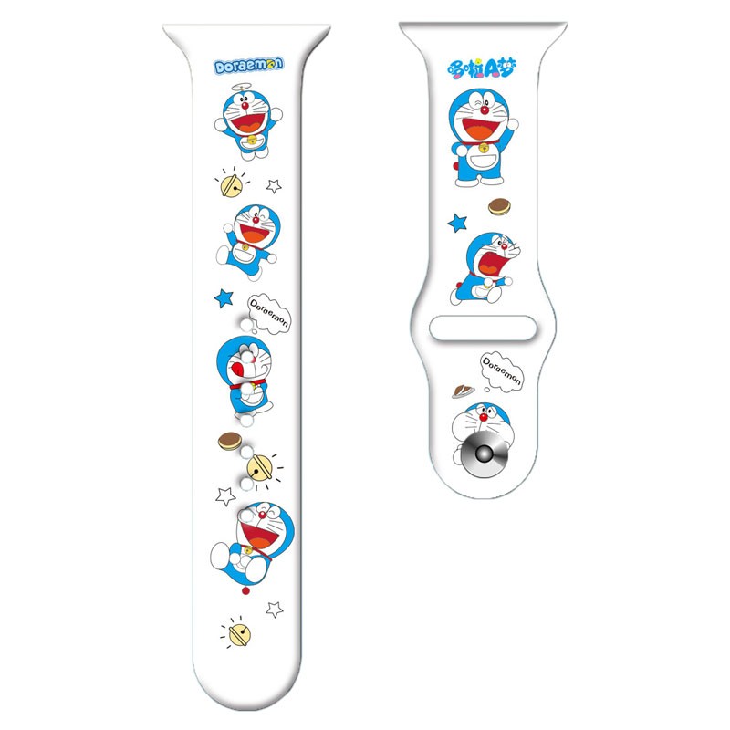 Doraemon Silicone Strap for Apple Watch Band 44mm 45mm 42mm 40mm 38mm 41mm Anime Watchband iWatch Apple Watch Serie 6 5 3 SE 7