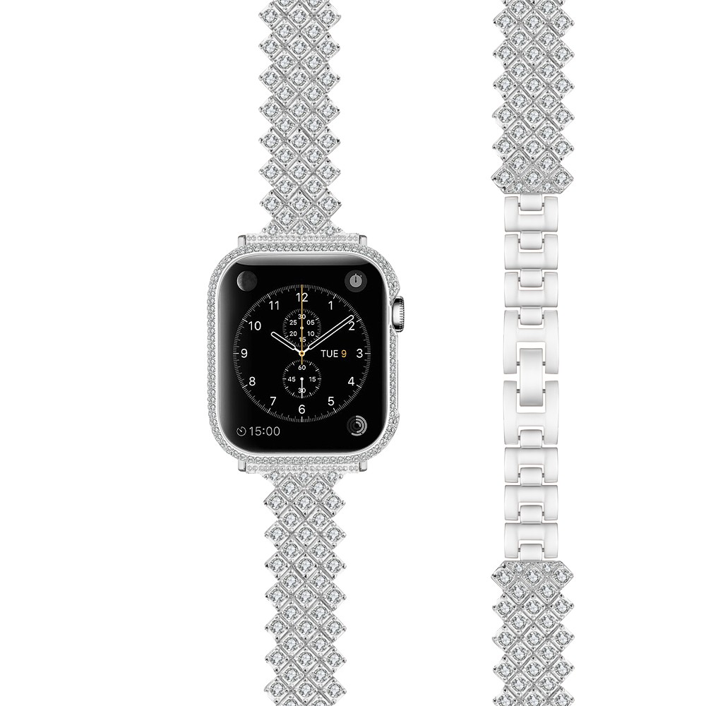 Metal Diamond Strap for Apple Watch 7 45mm 41mm 6 5 4 SE 44mm 40mm Ladies Smart Watch Exquisite Wristband for iwatch 3 42mm 38mm