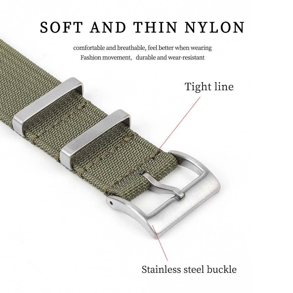 New Ribbed NATO Strap Nylon Watch Band 20mm 22mm Braid Ballistic Fabric Watch Strap Military Watch Band Watch Accessories