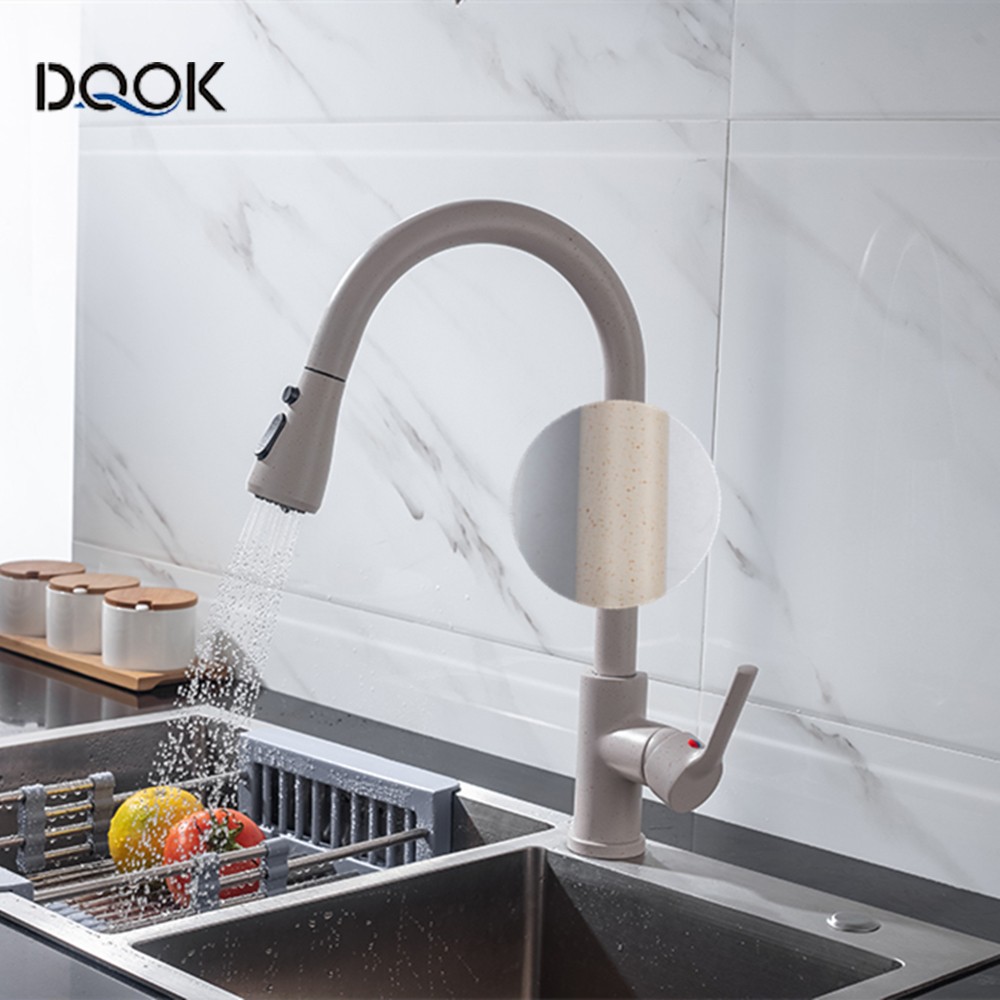 Blacked Kitchen Faucet Single Handle Pull Down White Kitchen Tap Single Hole Brushed Nickel Water Faucets Mixer Tap