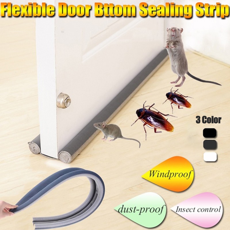 Bottom Door Closer Elastic Tape Dust Proof Insulation Tape Noise Proof Sound Proof 93cm x 10cm