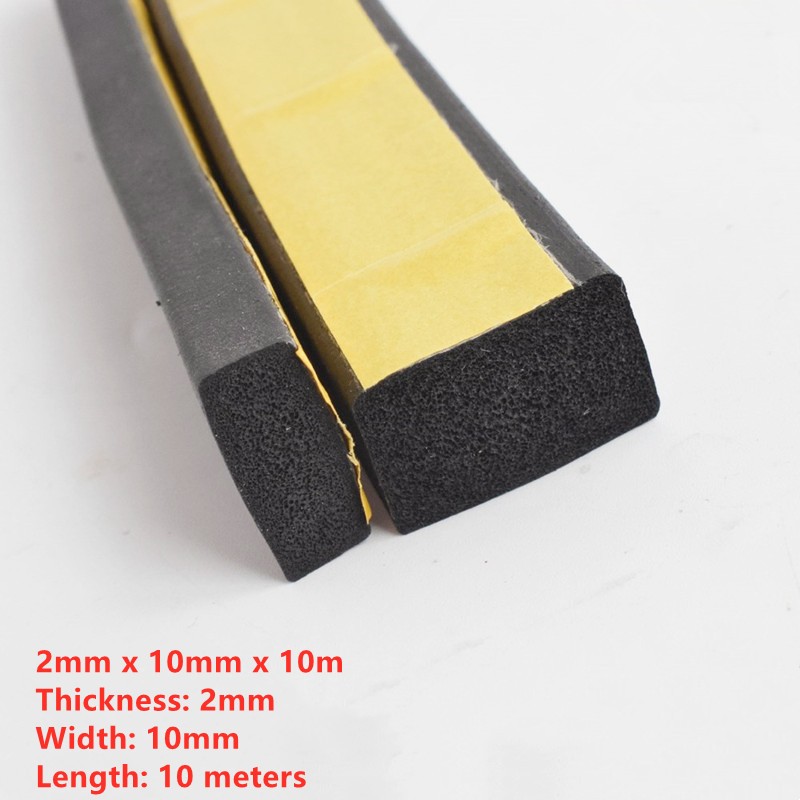 Rubber Self Adhesive Sponge Seal Tape Width10-30mm Thick 2-20mm Adhesive Material One-Way EVA Black Foam Anti-collision Sealing Gasket