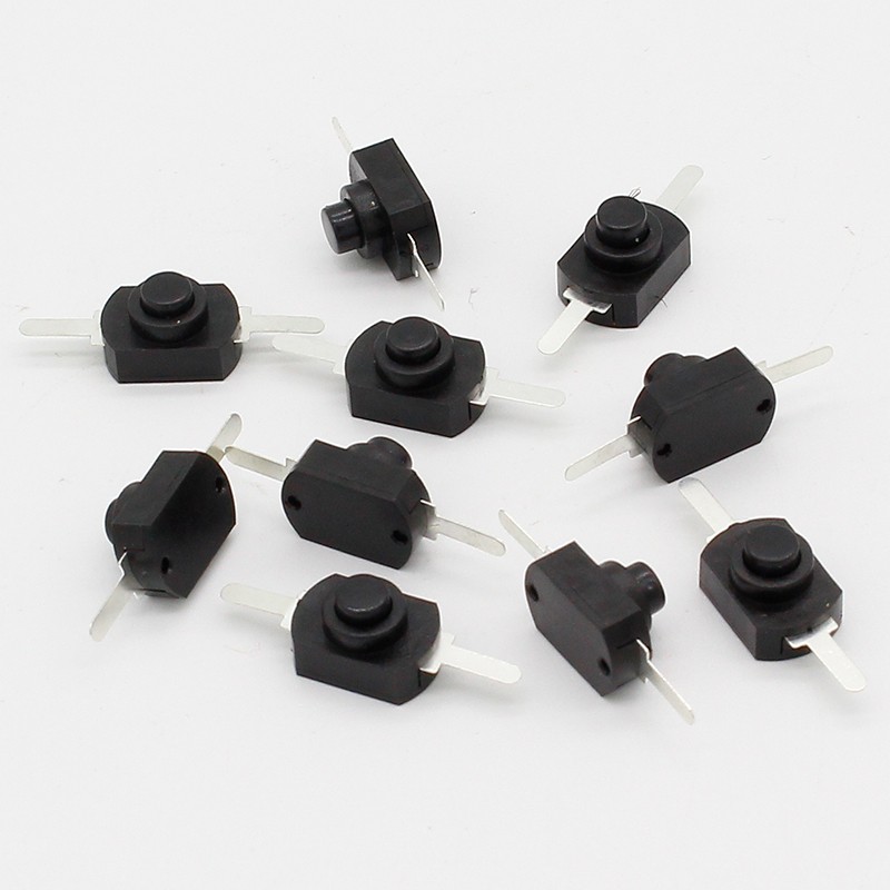 10pcs DC 30V 1A Black On Off Mini Push Button Switch For Electric Torch