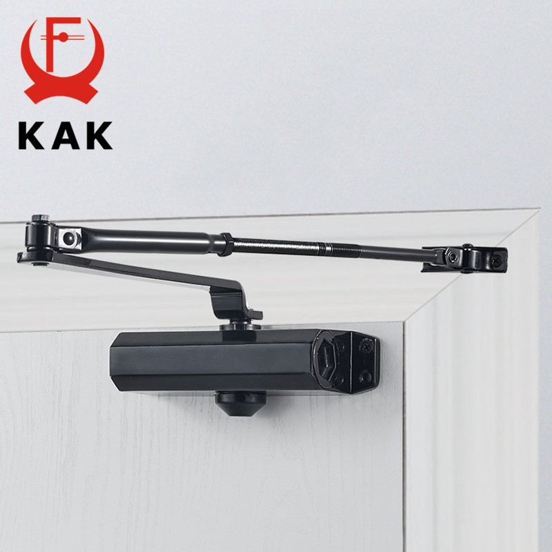 KAK Automatic Door Closer 2 Spring Hydraulic Buffer Adjustable Door Stopper Speed ​​Mute Closing for 25 to 80kg Door Hardware