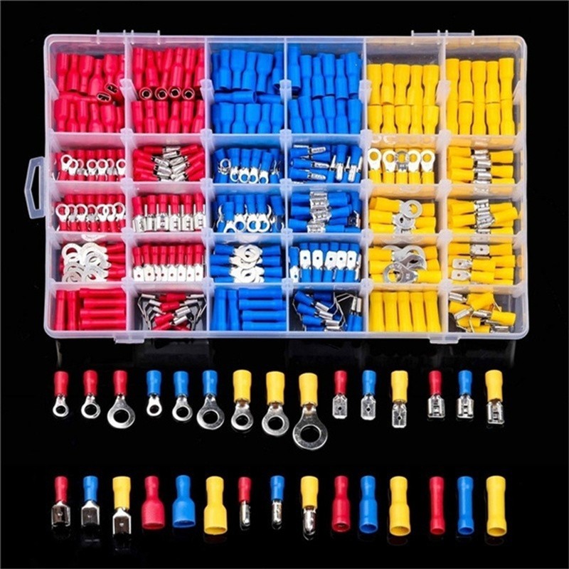 Electrical Wire Terminals Set Kits Insulated Crimp Spade Ring Assorted Electrical Wire Terminals Wire Connectors