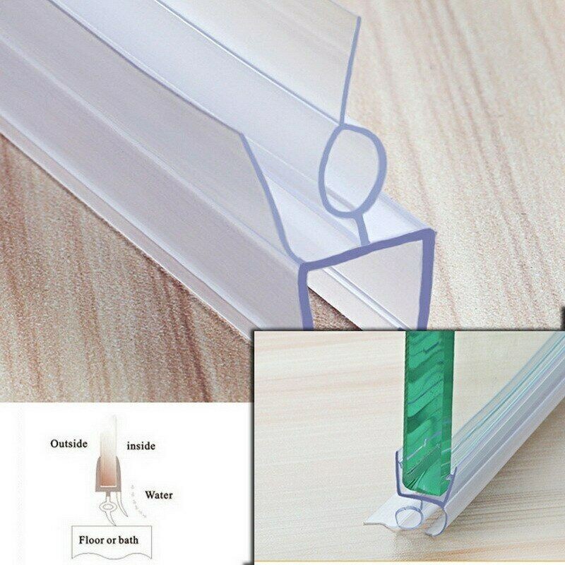 Shower Screen Seal Strip PVC Bathroom Door Shower Sealing Strips For 6mm Glass 13-23mm Gap Glue-Free Waterproof Weatherstrip #40