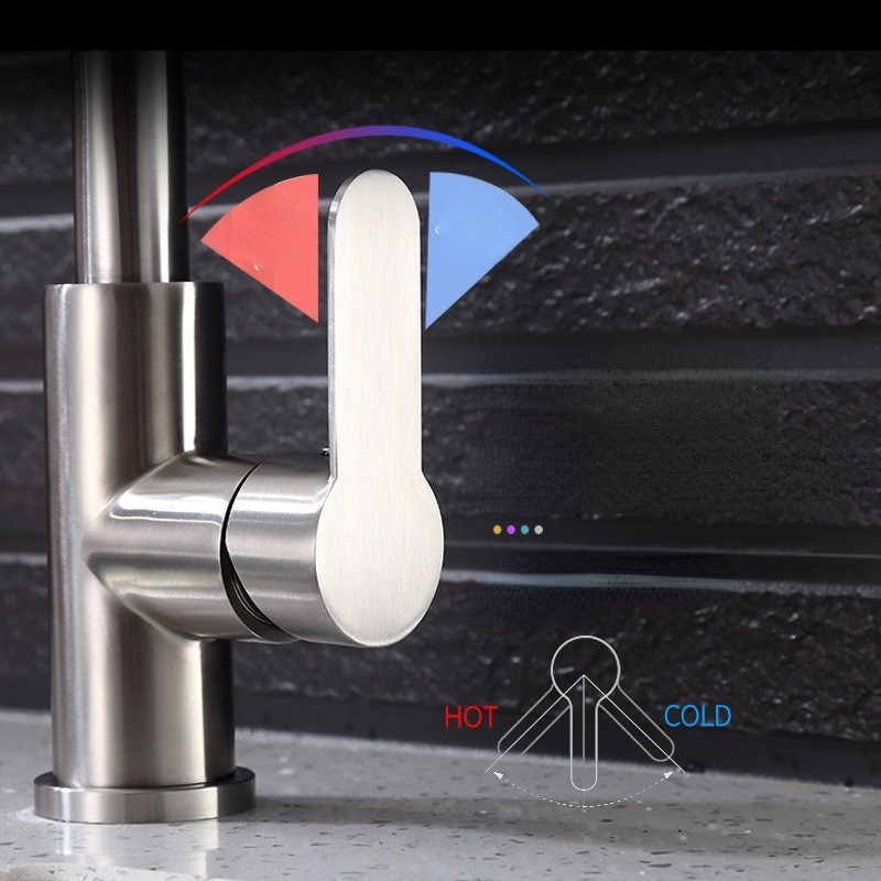 Kitchen pull-out telescopic cold and hot random pull-out faucet sink basin dishwasher mixing valve