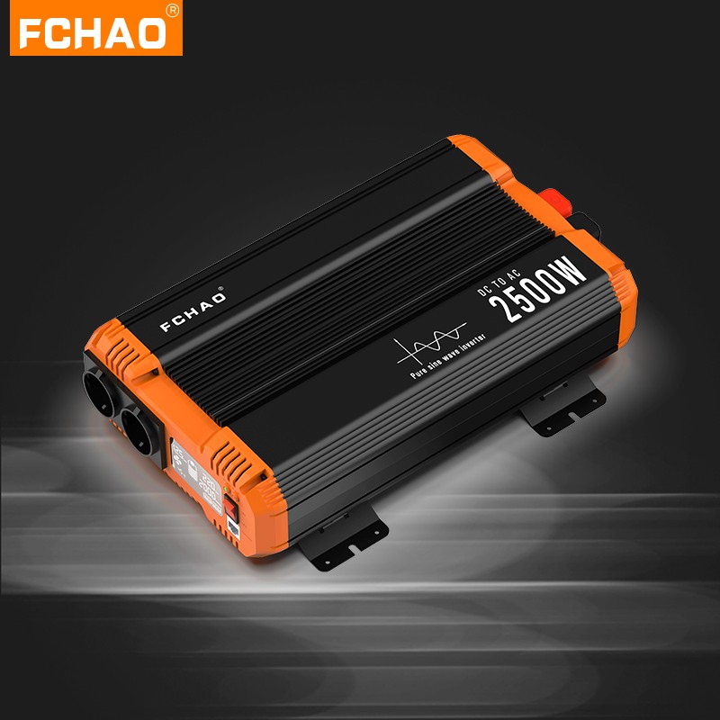 FCHAO 5000W Car Power Inverter Pure Sine Wave DC 12V 24V to AC 110V 220V LCD Display Home Voltage Converter Ups Universal Socket