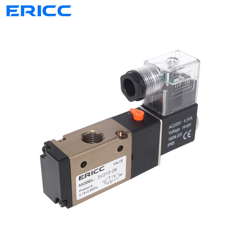 3 Way Port 2 Position 3V210-08 Normally Closed DC12V 24V AC220V Pneumatic Air Solenoid Valve Electric Gas Control Magnetic Valve