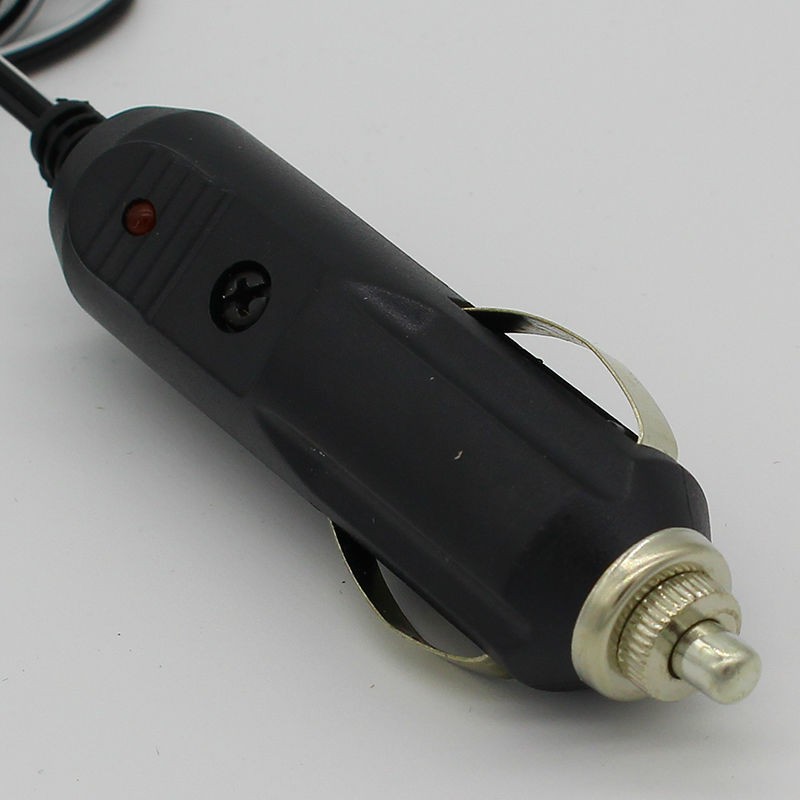 Car Cigarette Lighter 5.5*2.1mm Plug Cigar Power Connector Fused With LED Light With 1.5m Cable Wire End Caps