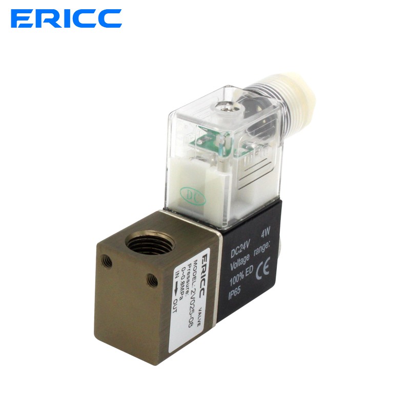 2V025-08 Normally Closed 12V 24V 220V 1/4" BSP 2 Way 2 Position Air Solenoid Control Valve 2V025-08 Pneumatic Valve