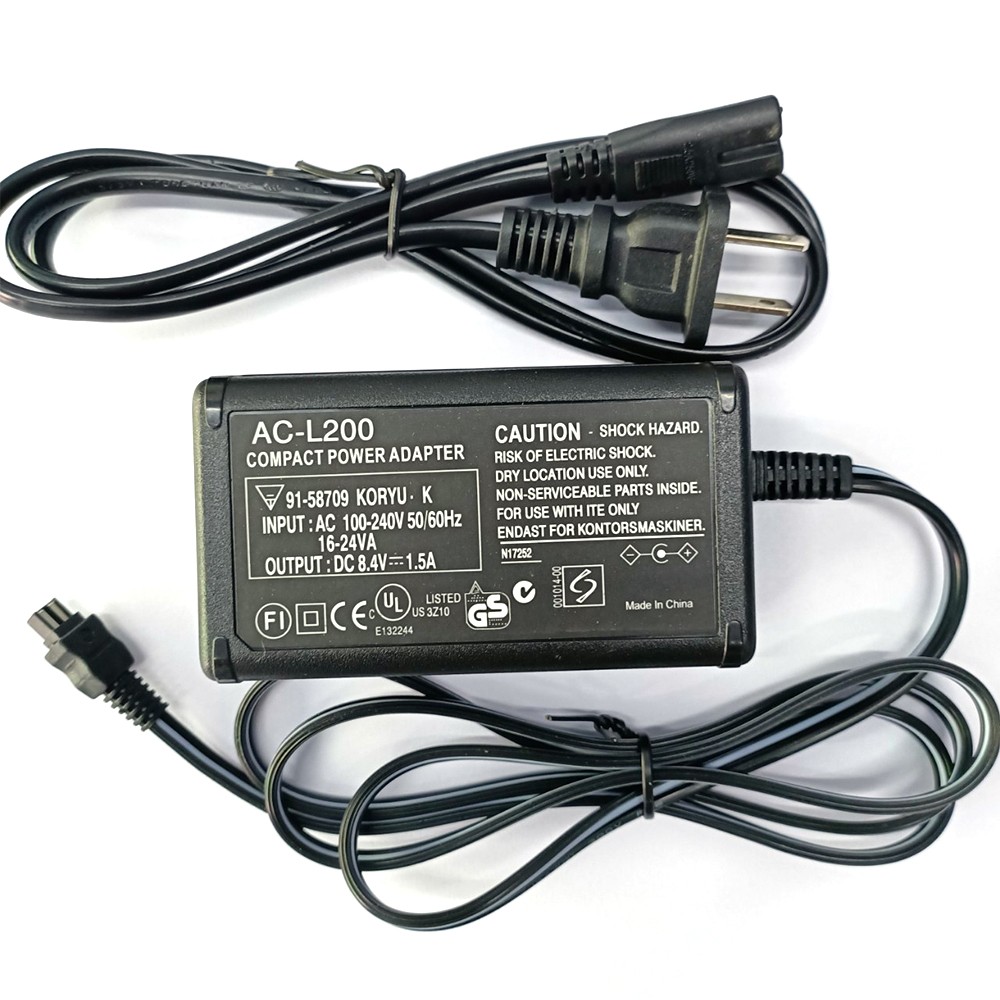 AC-L200 AC Power Adapter Sony Handycam DCR-SX40 SX41 SX45 SX60 SX65, DCR-DVD7 DVD105 DVD108 DVD203 DVD308 DVD610 Camera