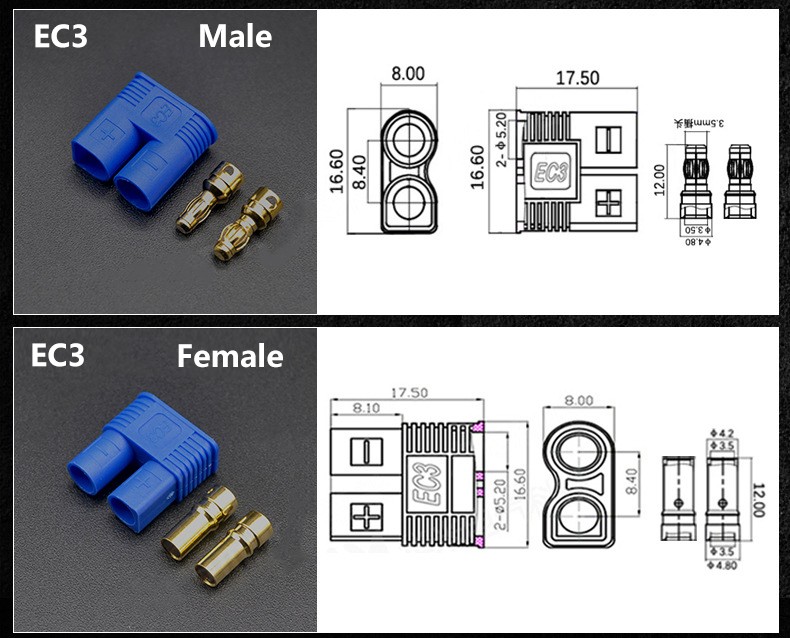 2/5/10 Pair XT60 XT90 EC2 EC3 EC5 EC8 t Plug Battery Connection Kit Male And Female Gold Plated Banana Plug For RC Parts