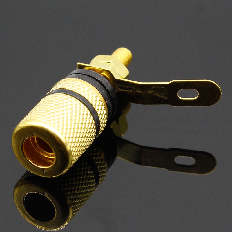 2pcs Gold-plated speaker, banana jack connector, hook terminal, suitable for 4mm banana plugs