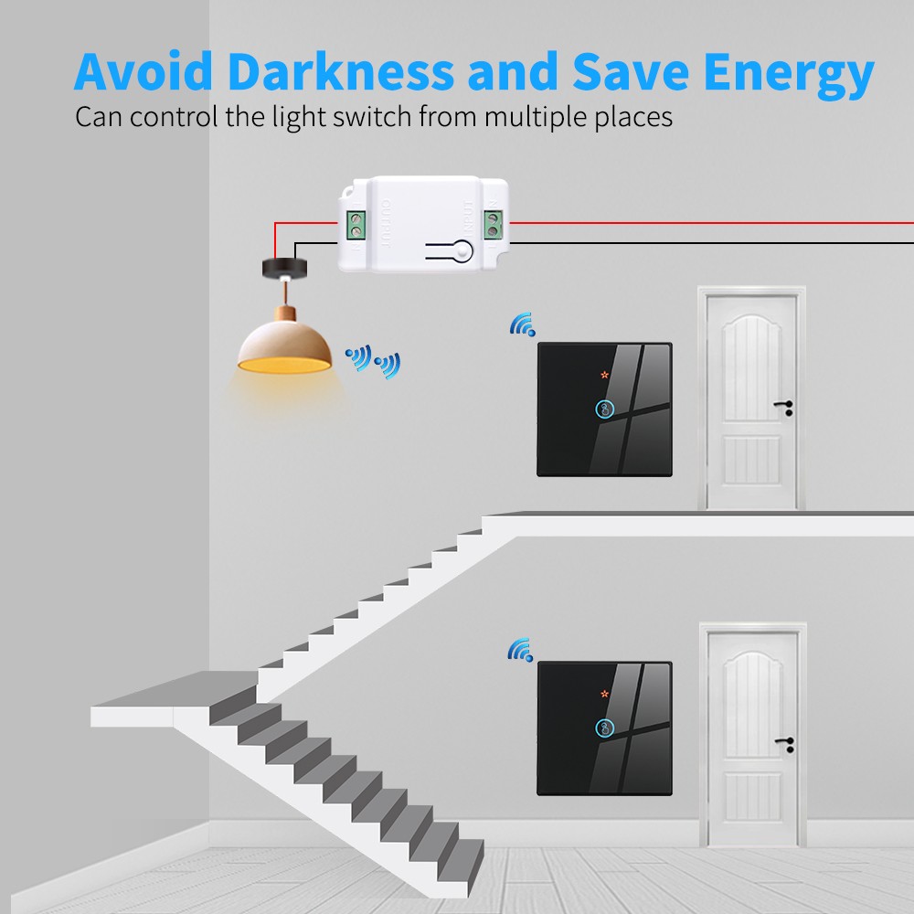 Wireless Switch with Touch Glass Panel, 1/2/3 Button, RF433Mhz, Smart Home Improvement, Wireless Remote Control, Controller, 90-240V