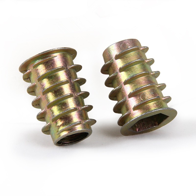 10/20/30/50pcs M4 M5 M6 M8 M10 Zinc Alloy Thread for Wood Insert Nut Flange Hex Drive Head Furniture Nuts