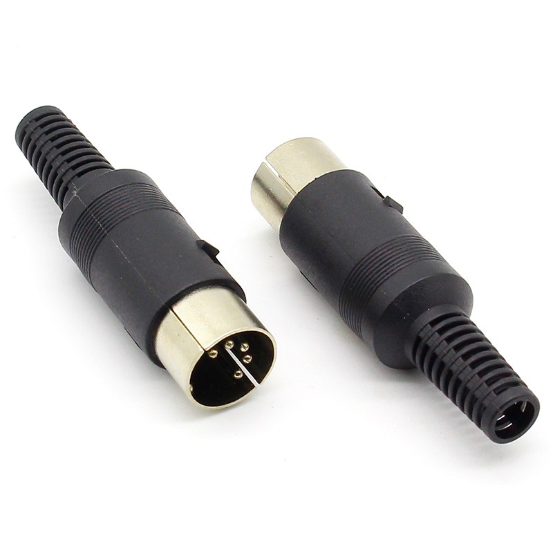 3pcs/lot DIN Male Plug Cable Connector 5 Pin With Plastic Handle