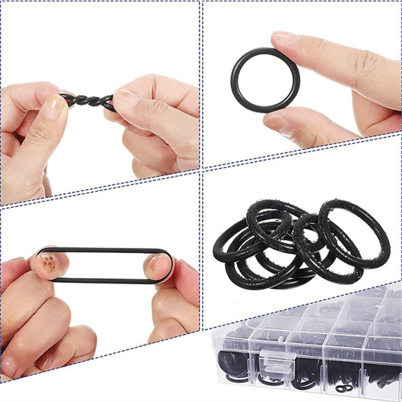 225pcs Rubber O-Ring Seal Classification Gasket Kit Set Washer Ring Kit For Professional Auto Mechanic Plumbing Repair