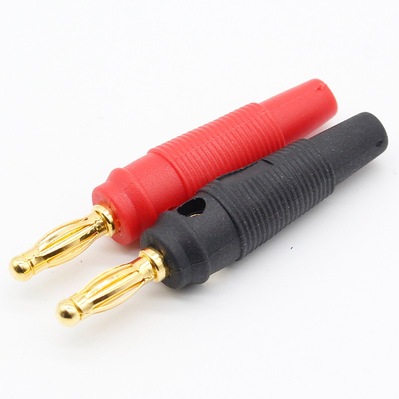 4pcs New 4mm Plugs Pure Copper Gold Plated Musical Speaker Cable Wire Pin Banana Plug Connectors