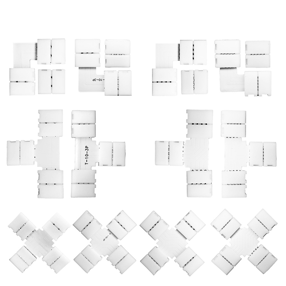 2pin 3pin 4pin 5pin Led Strip Connector L/T/X Shape Soldering Corner Width 10mm For RGB LED Light 3528 5050 WS2811 WS2812B 5630