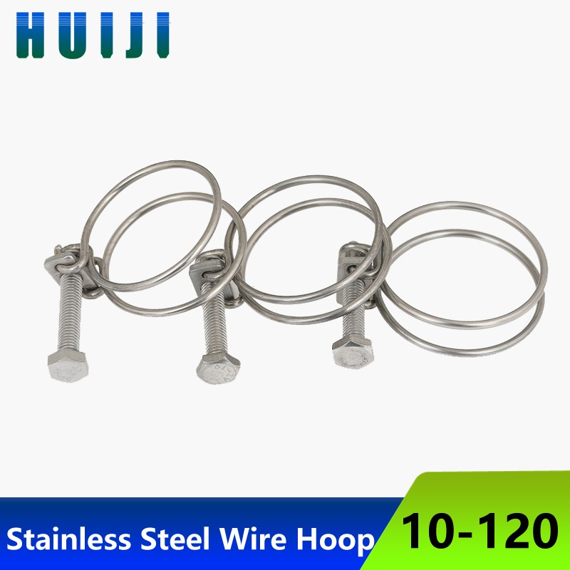 304 Stainless Steel Wire Hoop, Double Wire Hose Hoop, Strong Wire Hoop, Rubber Hose Clamp, Hose Hoop, Hose Hoop