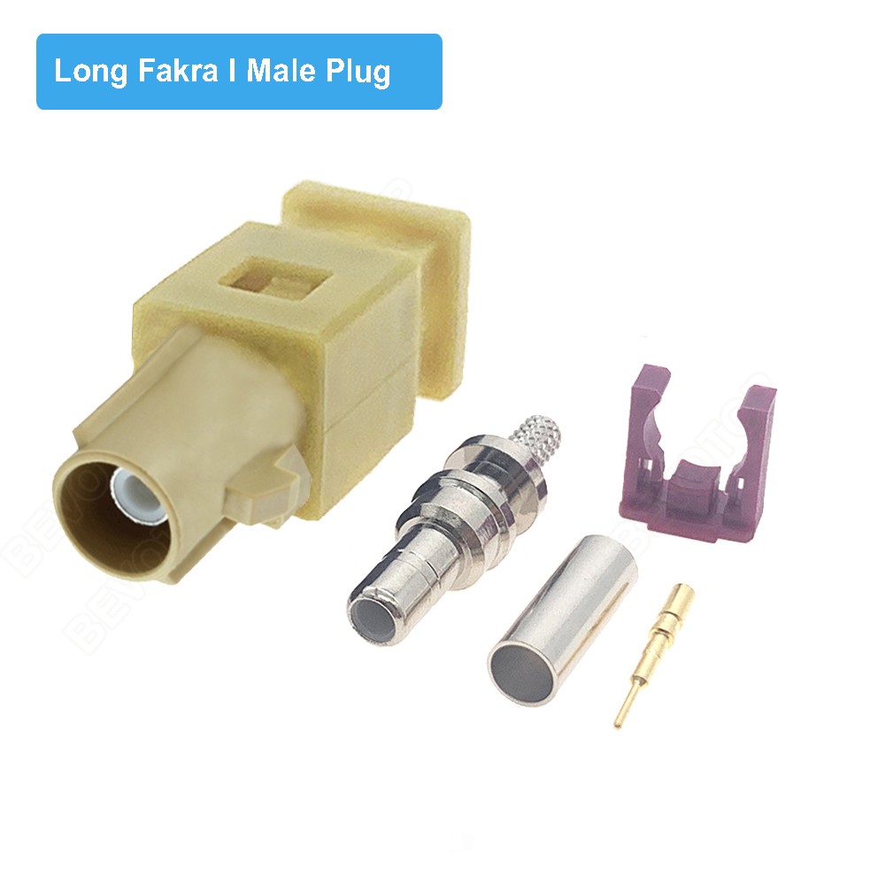 2pcs/lot Beige Fakra I Female Jack RAL 1001 RF Coaxial Connector Soldering Wire Connectors for RG316/RG174 Pigtail Cable