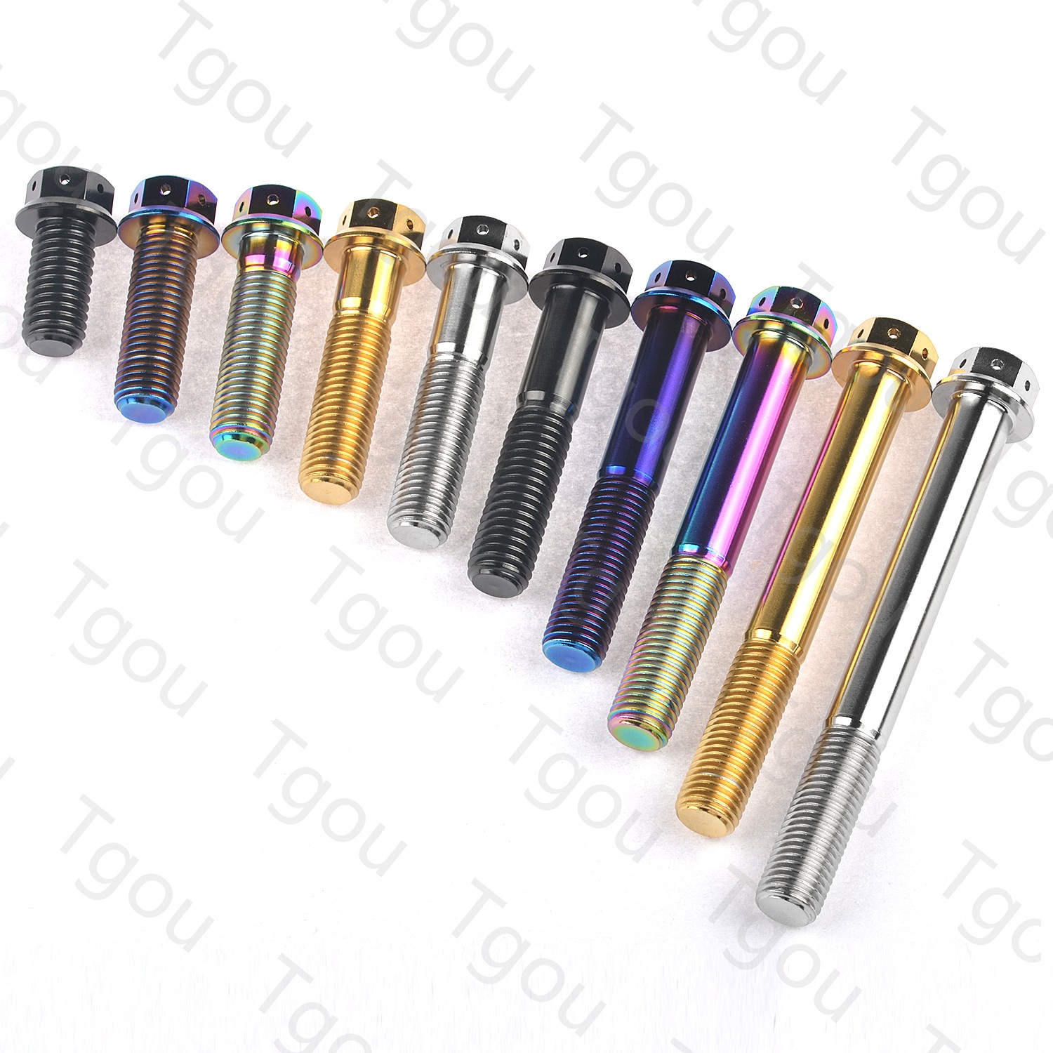 Tgou Titanium Bolt M10x20~90mm Pitch1.25/1.5mm Flange Inner Outer Bolt Gun for Motorcycle Disc Brake Refit