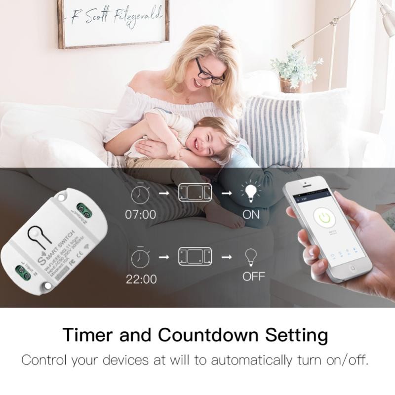 Tuya Wifi Smart Connection Smart Wireless Remote Switch Light Time Controller Work with Alexa Google Assistant IFTTT