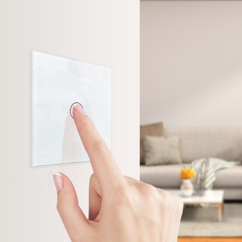 Livolo Luxury Wall Touch Sensor Switch, EU Standard 1 Gang 1Way Light Switch, Crystal Glass 220-250, C701-1/2/5